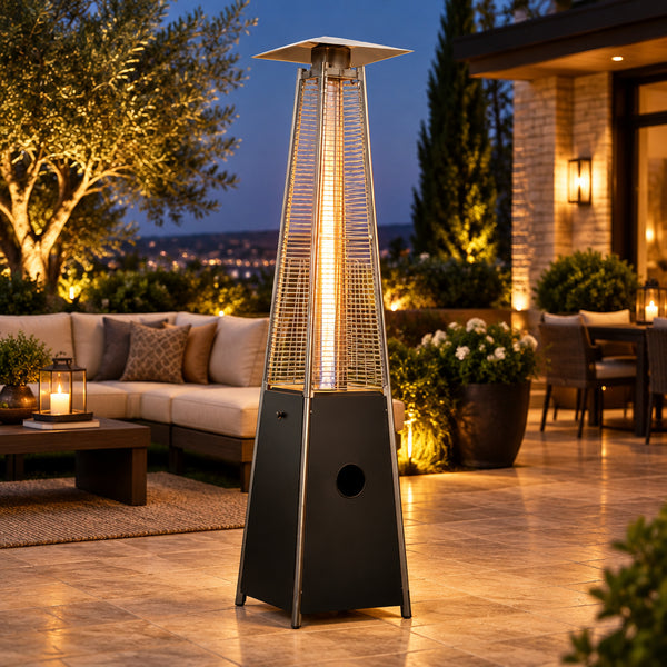 40,000 BTU Quartz Glass Tube Matte Black Propane Patio Heater